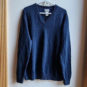L.L. Bean Navy V-Neck Sweater Size XL